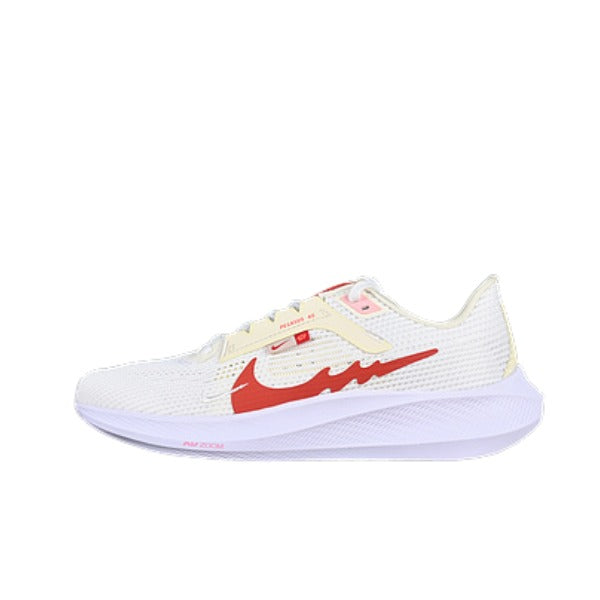 Nike Air Zoom Pegasus 40 White and Red Running Shoes