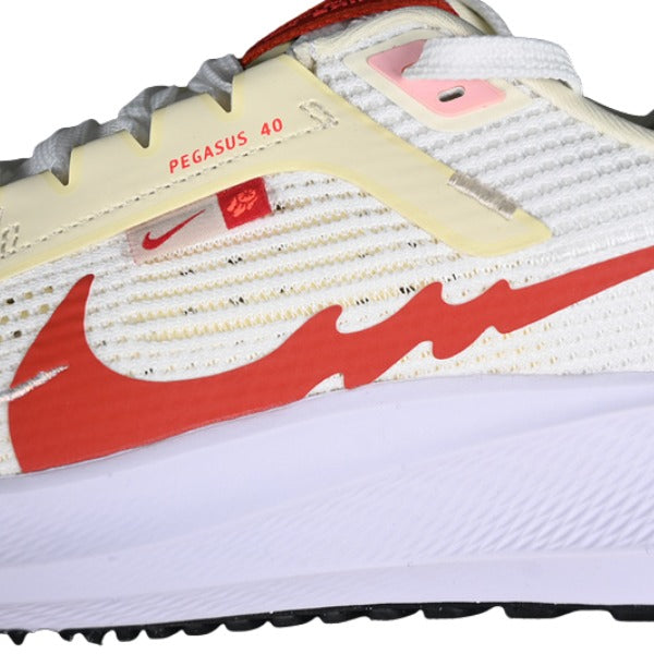Nike Air Zoom Pegasus 40 White and Red Running Shoes