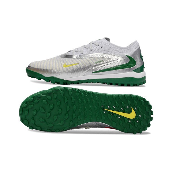 Nike Phantom 6 Elite Silver and Green Turf TF Football Boot