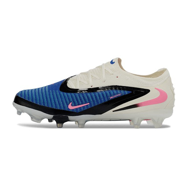 Nike Phantom 6 Elite White and Blue Firm Ground FG Kids Football Boot