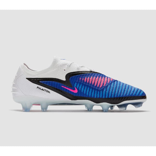Nike Phantom 6 Elite White and Blue Firm Ground FG Kids Football Boot