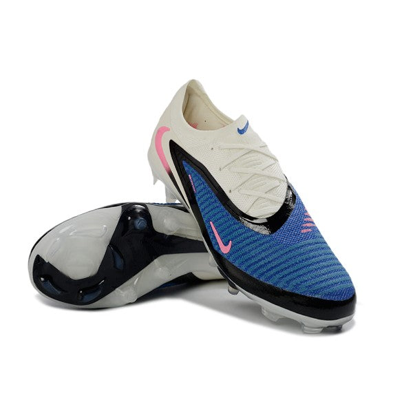 Nike Phantom 6 Elite White and Blue Firm Ground FG Kids Football Boot