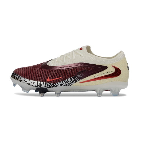 Nike Phantom 6 Elite White and Dark Red Kids Fim Ground FG  Football Boot