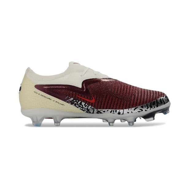 Nike Phantom 6 Elite White and Dark Red Kids Fim Ground FG  Football Boot