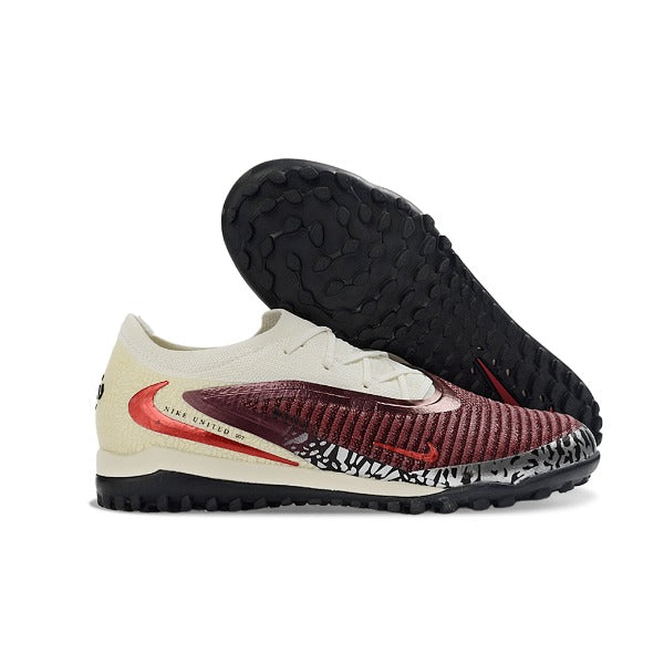 Nike Phantom 6 Elite White and Dark Red Pack Turf TF Kids Football Boot
