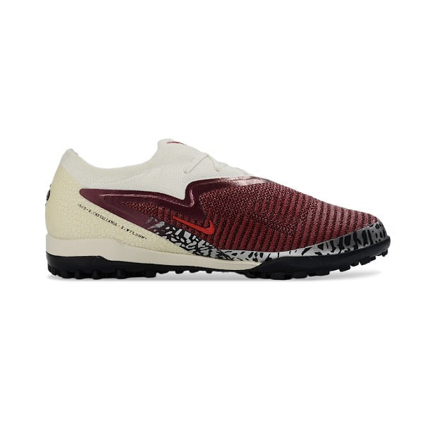 Nike Phantom 6 Elite White and Dark Red Pack Turf TF Kids Football Boot