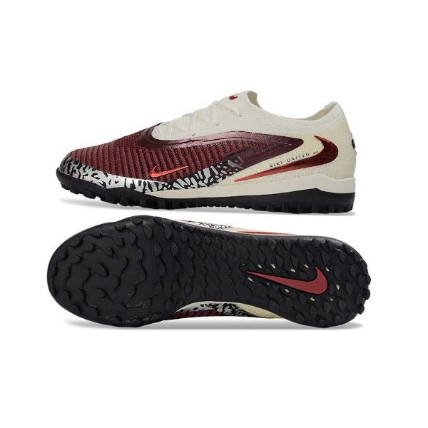 Nike Phantom 6 Elite White and Dark Red Pack Turf TF Kids Football Boot