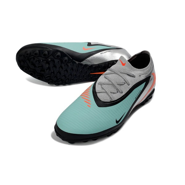 Nike Phantom 6 Pro Black, Silver and Light Blue TF Fooball Boot