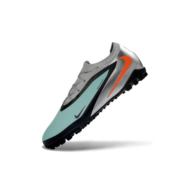 Nike Phantom 6 Pro Black, Silver and Light Blue TF Fooball Boot