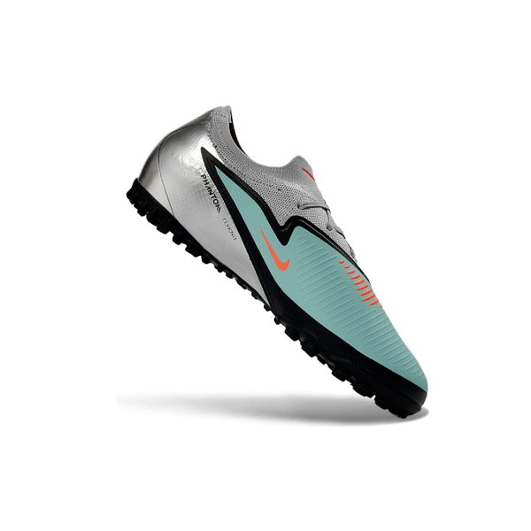 Nike Phantom 6 Pro Black, Silver and Light Blue TF Fooball Boot
