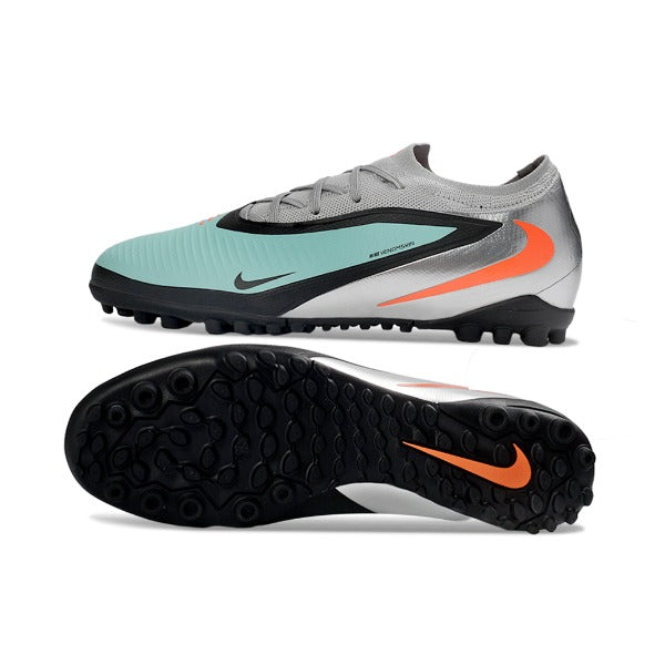 Nike Phantom 6 Pro Black, Silver and Light Blue TF Fooball Boot