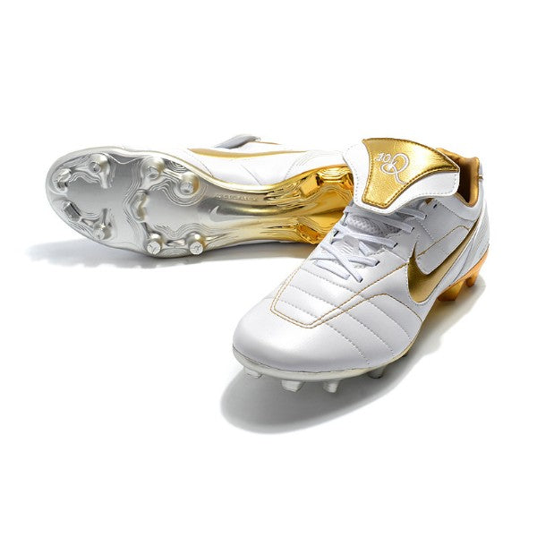 Nike Tiempo 7 R10 Elite White and Golden Firm-Ground FG