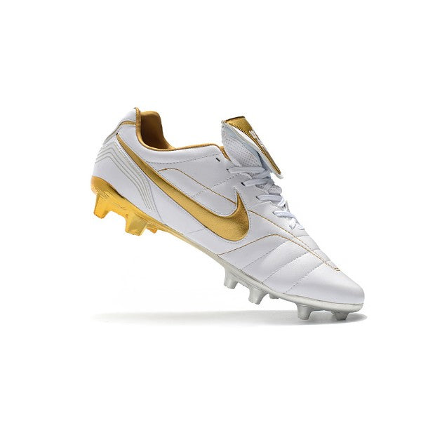 Nike Tiempo 7 R10 Elite White and Golden Firm-Ground FG