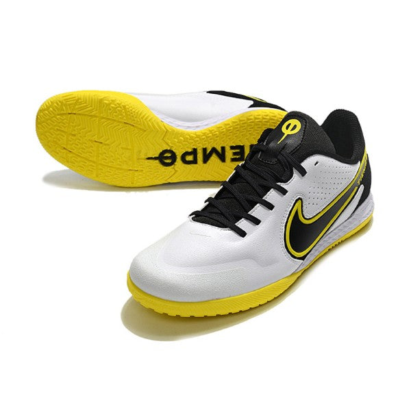 Nike Tiempo Legend 9 Elite White Black and Yellow IC