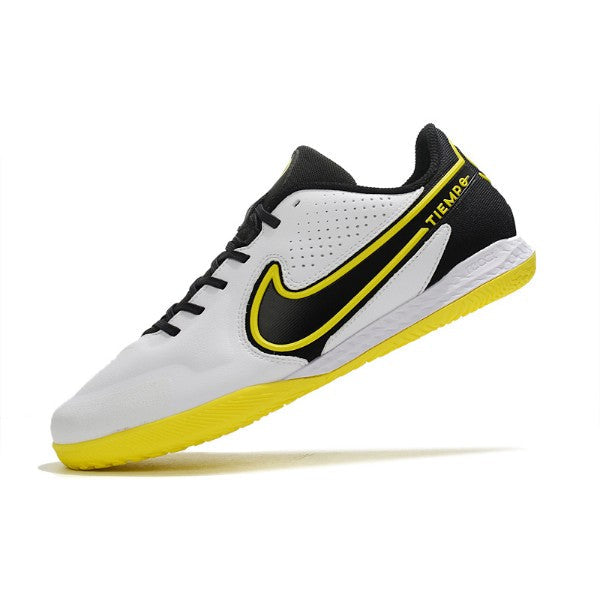 Nike Tiempo Legend 9 Elite White Black and Yellow IC