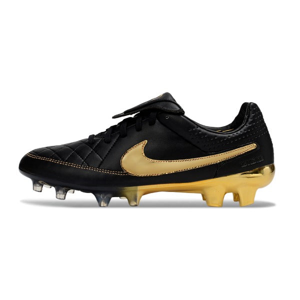Nike Tiempo R10 Legend Elite Black and Golden Firm Ground FG Football Boot