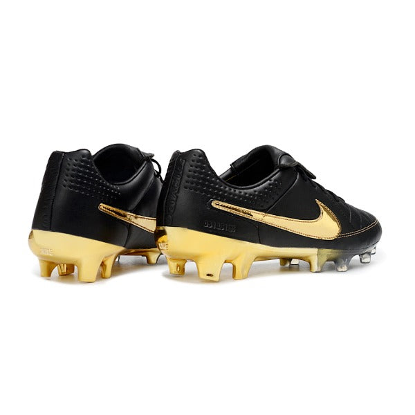 Nike Tiempo R10 Legend Elite Black and Golden Firm Ground FG Football Boot