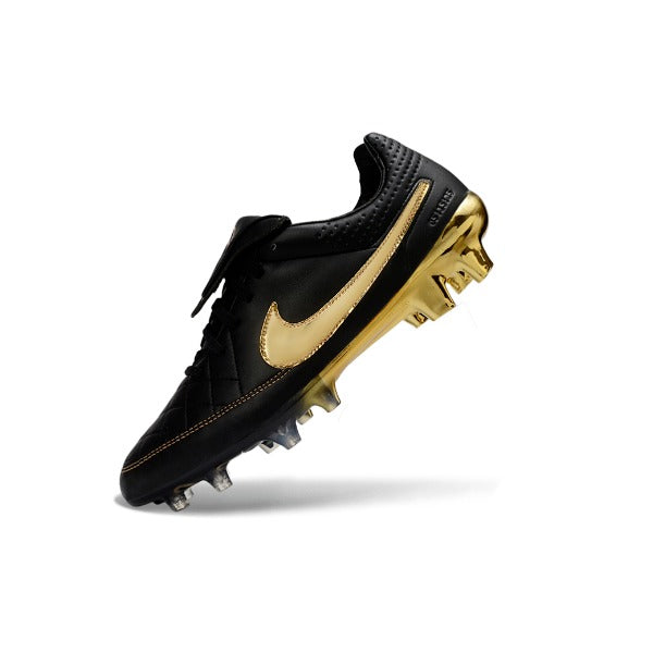 Nike Tiempo R10 Legend Elite Black and Golden Firm Ground FG Football Boot