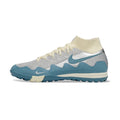 Nike x Patta Zoom Mercurial Superfly Elite White, Blue and Silver Turf TF Kids Football Boot