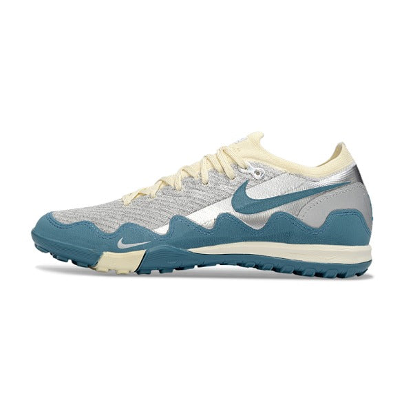 Nike x Patta Zoom Mercurial Vapor Elite White, Blue and Silver Turf TF Scarpa da calcio