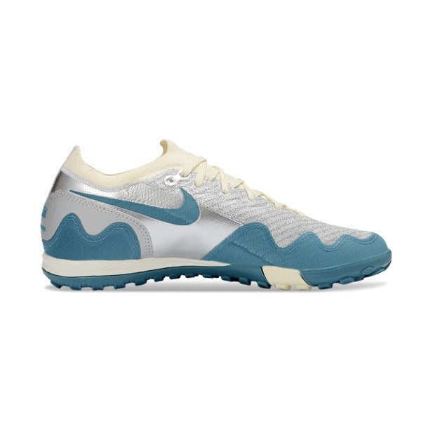 Nike x Patta Zoom Mercurial Vapor Elite White, Blue and Silver Turf TF Football Boot
