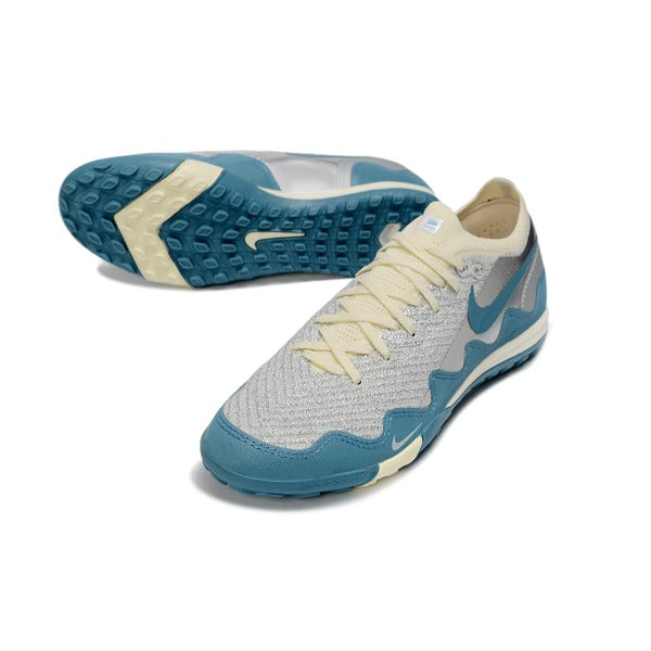 Nike x Patta Zoom Mercurial Vapor Elite White, Blue and Silver Turf TF Football Boot
