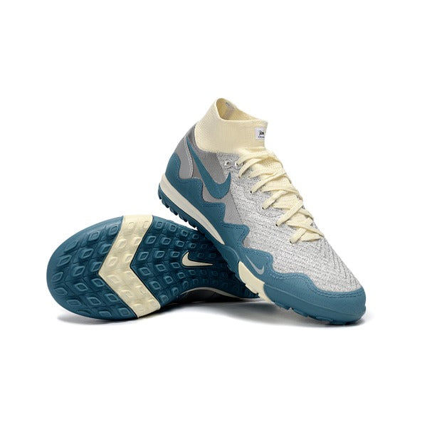 Scarpa da Calcio Nike x Patta Zoom Mercurial Superfly Elite Turf TF Bianca, Blu e Argento