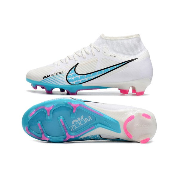 Nike Zoom Mercurial Superfly 9 Academy White Blue and Pink FG