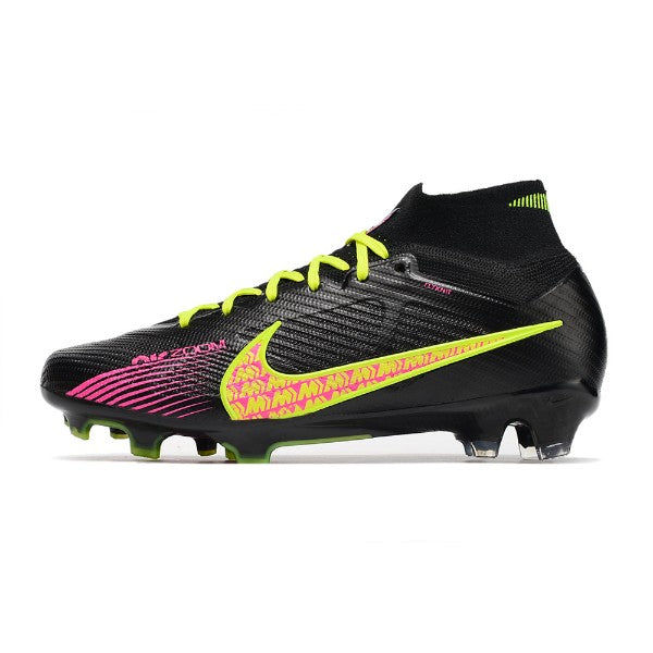 Nike Zoom Mercurial Superfly 9 Elite Black Green and Pink FG