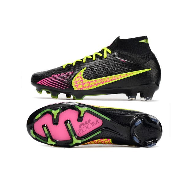 Nike Zoom Mercurial Superfly 9 Elite Black Green and Pink FG