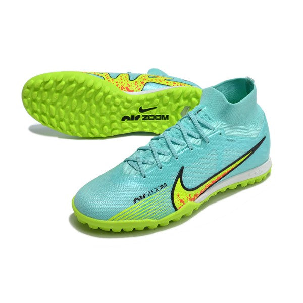 Nike Zoom Mercurial Superfly 9 Elite Green and Light Blue TF