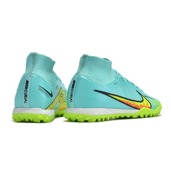 Nike Zoom Mercurial Superfly 9 Elite Green and Light Blue TF