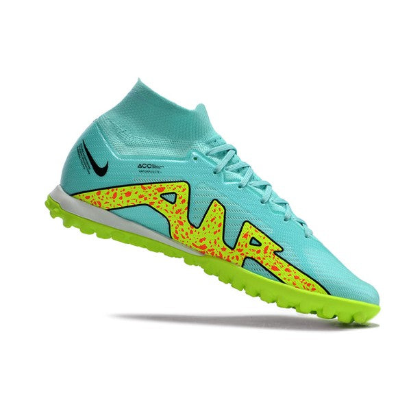 Nike Zoom Mercurial Superfly 9 Elite Green and Light Blue TF