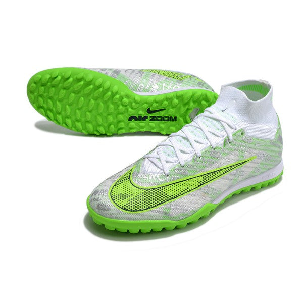 Nike Zoom Mercurial Superfly 9 Elite Silver and Green TF
