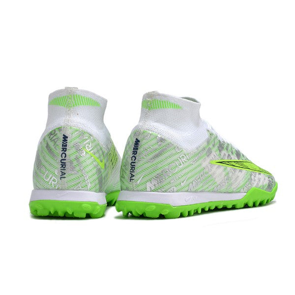 Nike Zoom Mercurial Superfly 9 Elite Silver and Green TF