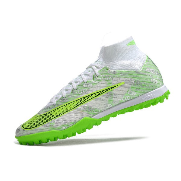 Nike Zoom Mercurial Superfly 9 Elite Silver and Green TF