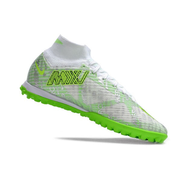 Nike Zoom Mercurial Superfly 9 Elite Silver and Green TF