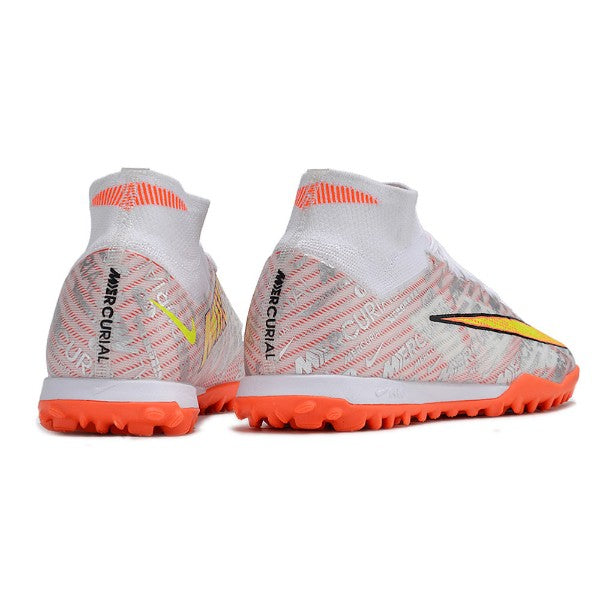 Nike Zoom Mercurial Superfly 9 Elite Silver and Orange TF