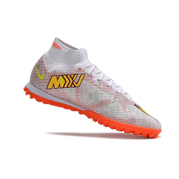 Nike Zoom Mercurial Superfly 9 Elite Silver and Orange TF