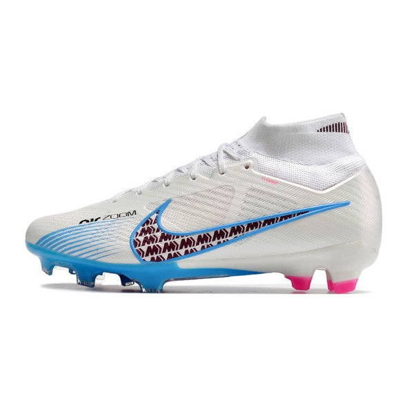 Nike Zoom Mercurial Superfly 9 Elite White Blue and Pink FG
