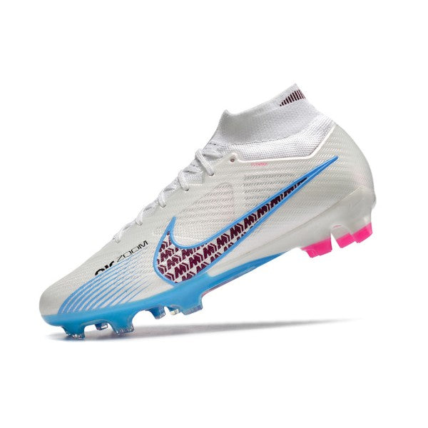 Nike Zoom Mercurial Superfly 9 Elite White Blue and Pink FG
