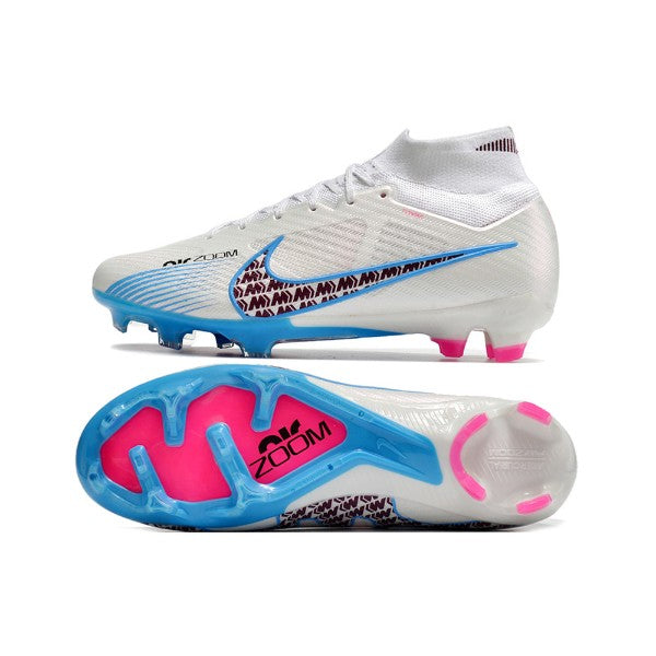 Nike Zoom Mercurial Superfly 9 Elite White Blue and Pink FG