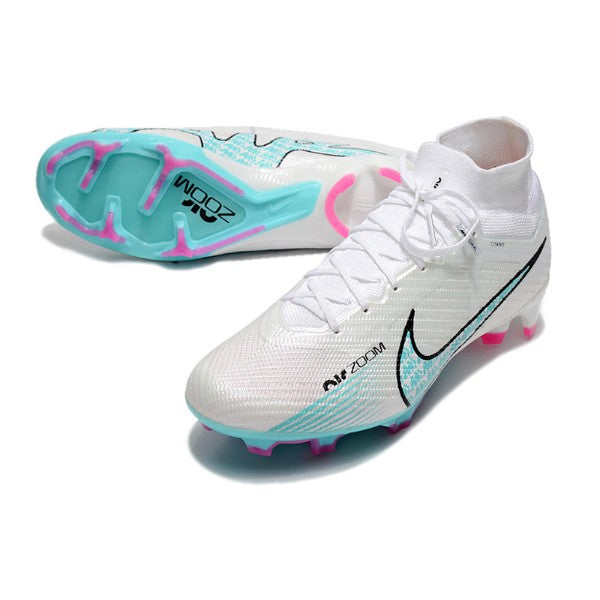 Nike Zoom Mercurial Superfly 9 Elite White Light Blue and Pink FG