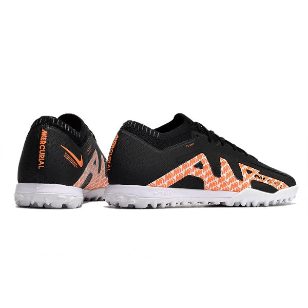 Nike Zoom Mercurial Vapor 15 Elite Black White and Orange TF