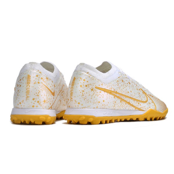 Nike Zoom Mercurial Vapor 15 Elite White and Gold TF