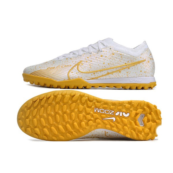 Nike Zoom Mercurial Vapor 15 Elite White and Gold TF