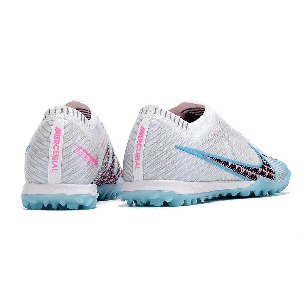 Nike Zoom Mercurial Vapor 15 Elite White Blue and Pink TF