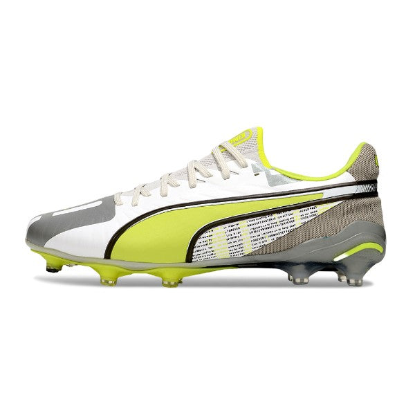 Puma King Ultimate White Gray and Yellow FG