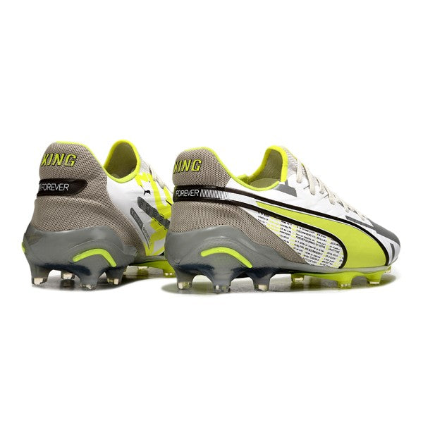 Puma King Ultimate White Gray and Yellow FG