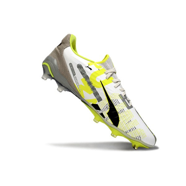 Puma King Ultimate White Gray and Yellow FG
